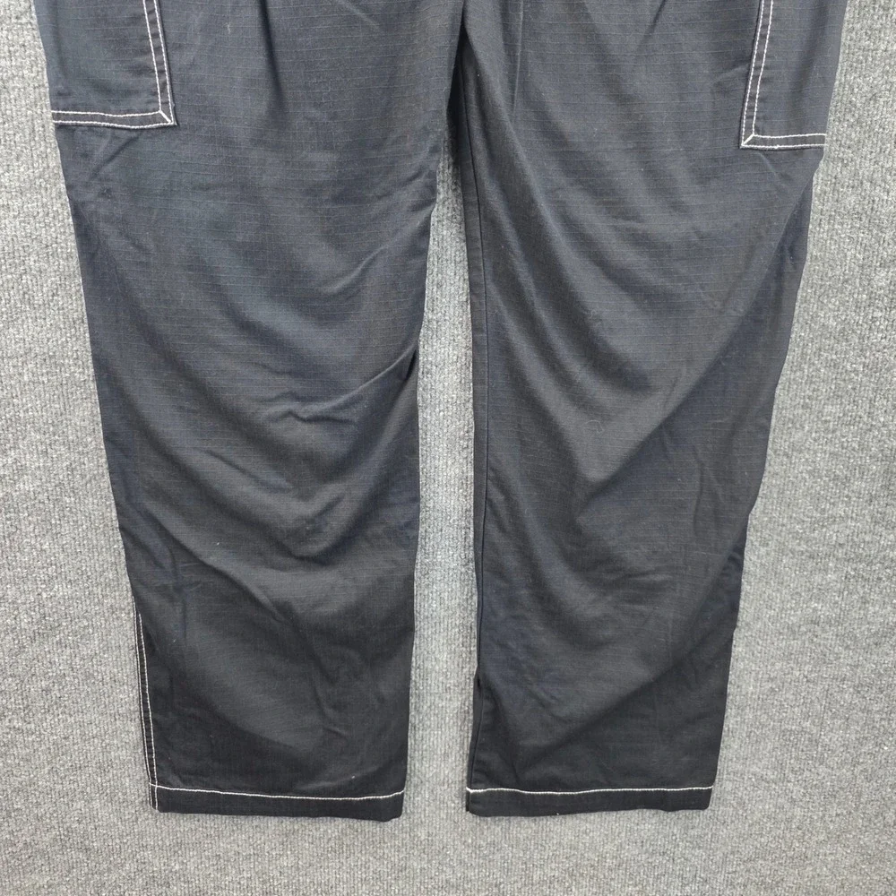 True Religion Mens Black Ripstop Contrast Stitch Cargo Pants Size 33 Utility